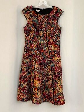 London Times Multicolor Floral Fit-and-Flare Dress